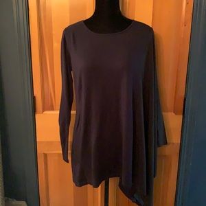 M. Rena Navy Tunic Knit Top